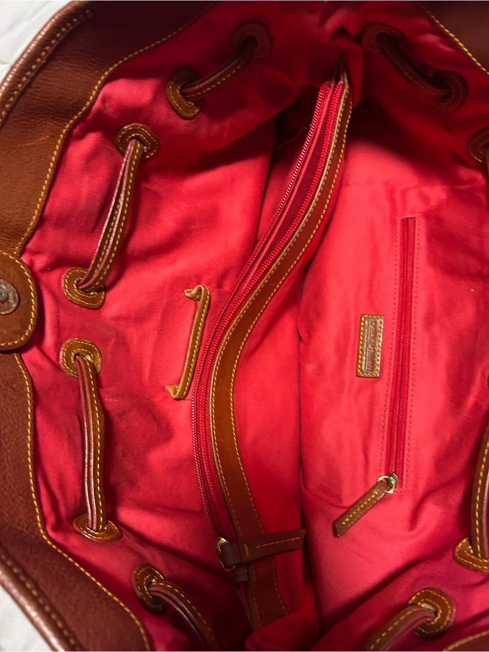 Dooney & Bourke Chiara Pebbled Leather Satchel Cognac Brown